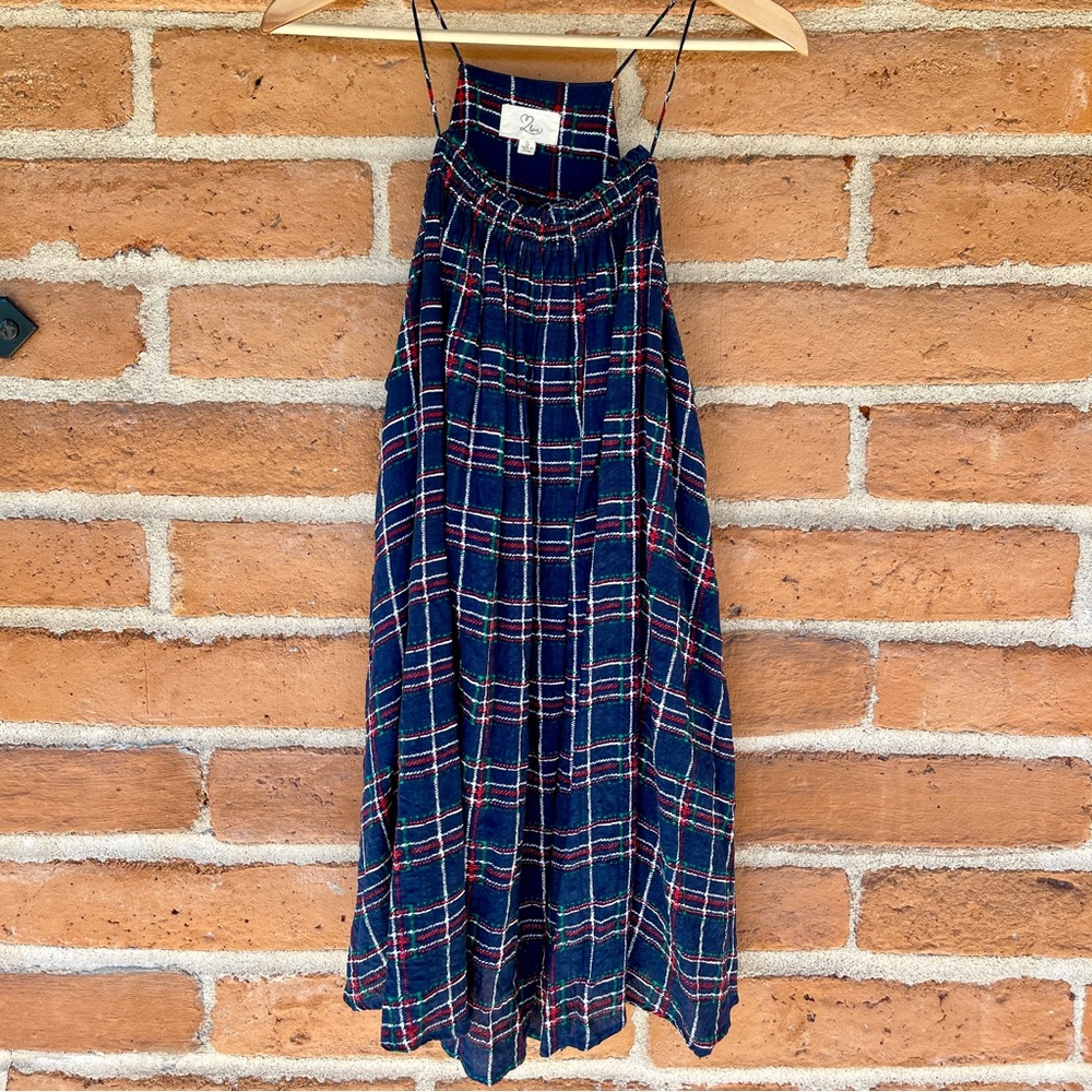 Love Babydoll Plaid Dress in Blue size S